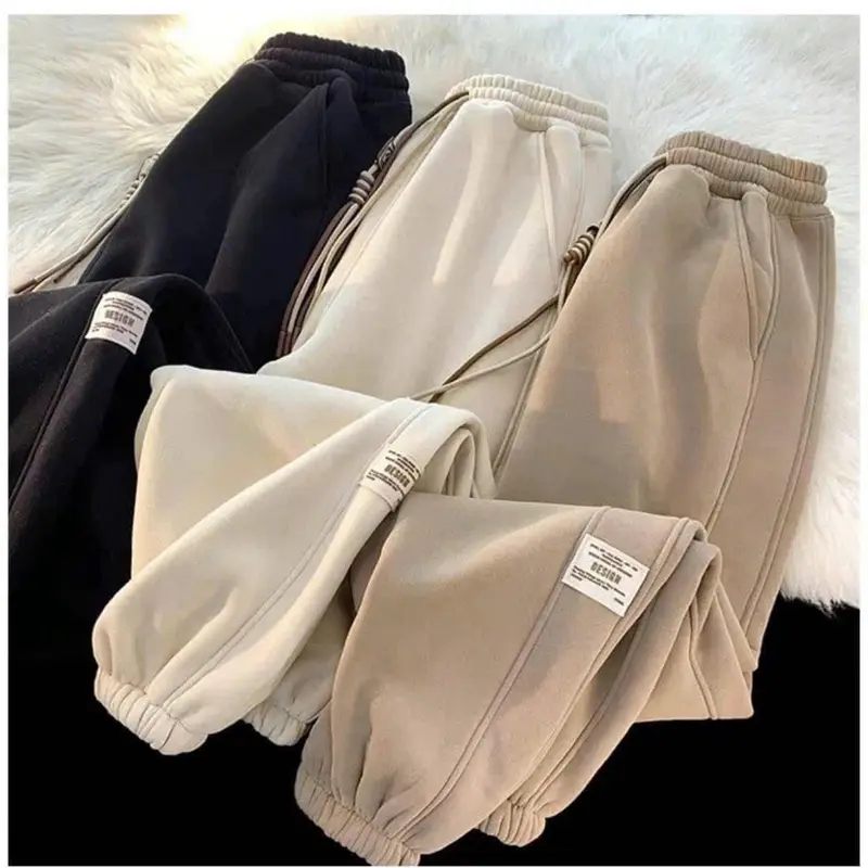 Quần Ống Rộng Quần Jogger Nữ Unisex chất Nỉ Cotton Dày Dặn Mềm Mịn 0
