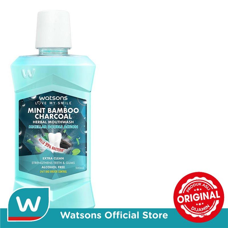 Watsons Mint Bamboo Charcoal Herbal Mouth Wash 500ml 3