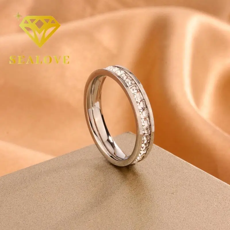 SEALOVE nhẫn kim cương giả nhẫn đẹp nhẫn nữ cho học sinh 0