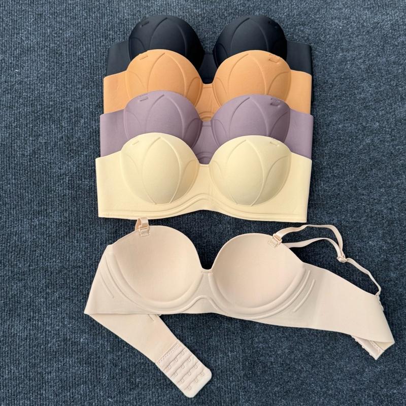 Combo 3 áo lót cúp ngang vân sen đệm nhẹ không gọng cho nữ - Bra, Cup, Women 1