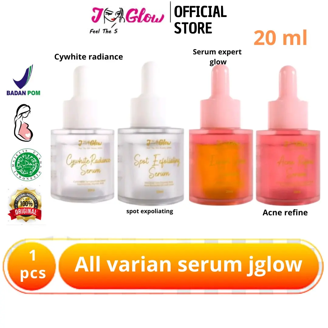 JGLOW SKINCARE ALL VARIAN SERUM - CYWHITE RADIAN - SPOT EXPOLIATING - ACNE REFINE - EXPERT GLOW - 20 ML