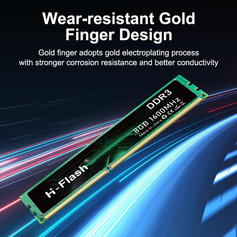 H-Flash DDR3 U-DIMM Desktop RAM, 8GB 1600MHz High-speed Memory Module, Compatible with Desktops, Laptops & Other Devices 5