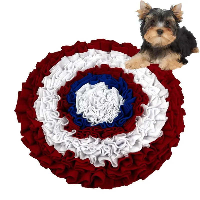 Non-slip Bottom Pet Sniffing Mat, Washable Pet Feeding Pad with Fixed Strap, Interactive Training Mat for Indoor Use, Dog & Cat Accessories 0