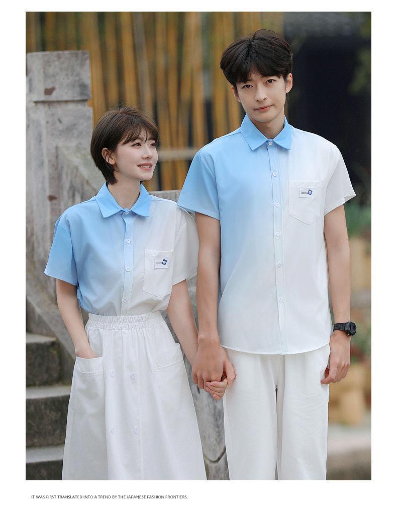 Product Introduction of Graduation Class Outfit Set - Trendy Gradient Color Short Sleeve Shirt |     School Uniform for Middle School Students, Performance & Recital |     Stylish Academic Wear (Boys & Girls) 7