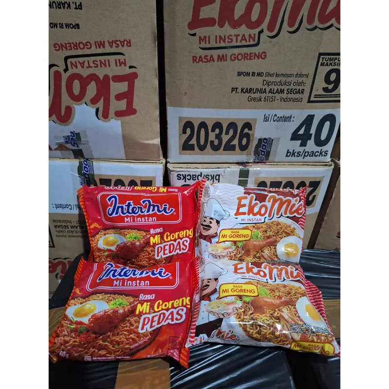 MIX INTERMIE PEDAS 10 + 10 EKOMIE MIE INSTAN NIKMAT HARGA GROSIR 1