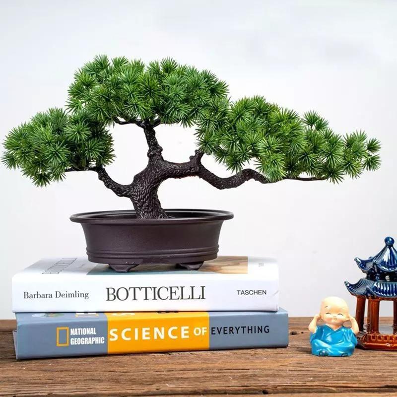 Artificial Plant Bonsai Welcoming Pine Fake Green Plants Simulation Pine Tree 0