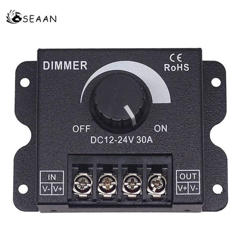 3 Pezzi Dimmer Rotativo PWM Per LED 12V-24V 30A 144W Con Custodia In Ferro IP65 (Nero) - 5