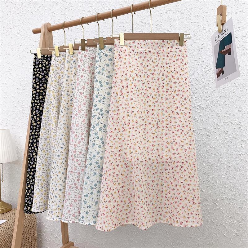 CHÂN VÁY HOA DÁNG DÀI VINTAGE, CHÂN VÁY MAXI HOA NHÍ 2 LỚP