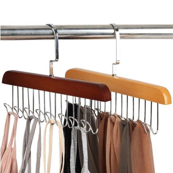 Móc Phơi Bằng Gỗ 8 nhánh Treo Đồ Đa Năng, Móc Gỗ Treo Đồ Lót , Cà Vạt , Dây Lưng Tiện Dụng 9