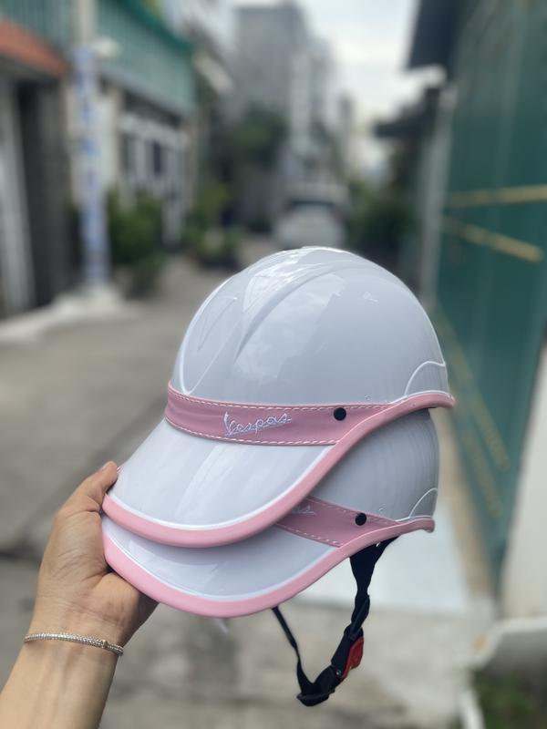  nón bảo hiểm kết nữ có khoét lổ ở sau để cột tóc thời trang vepa 