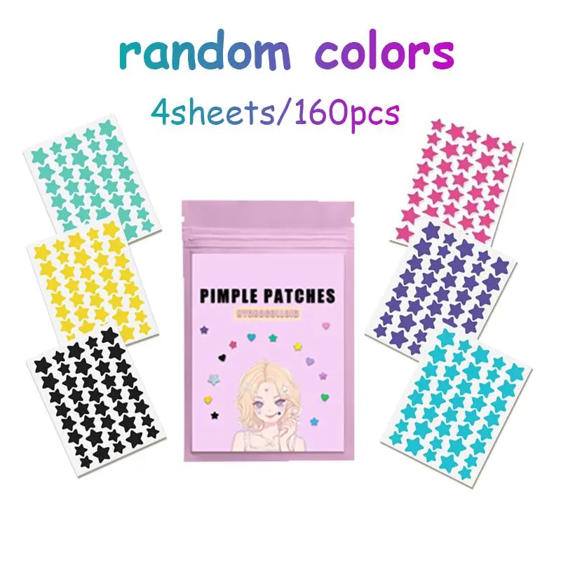 Colorful Star Shaped Acne Patches, Cute Acne Cover Patches, Hydrocolloid Acne & Pimple Strips, Skin Care Products for Women & Men 4