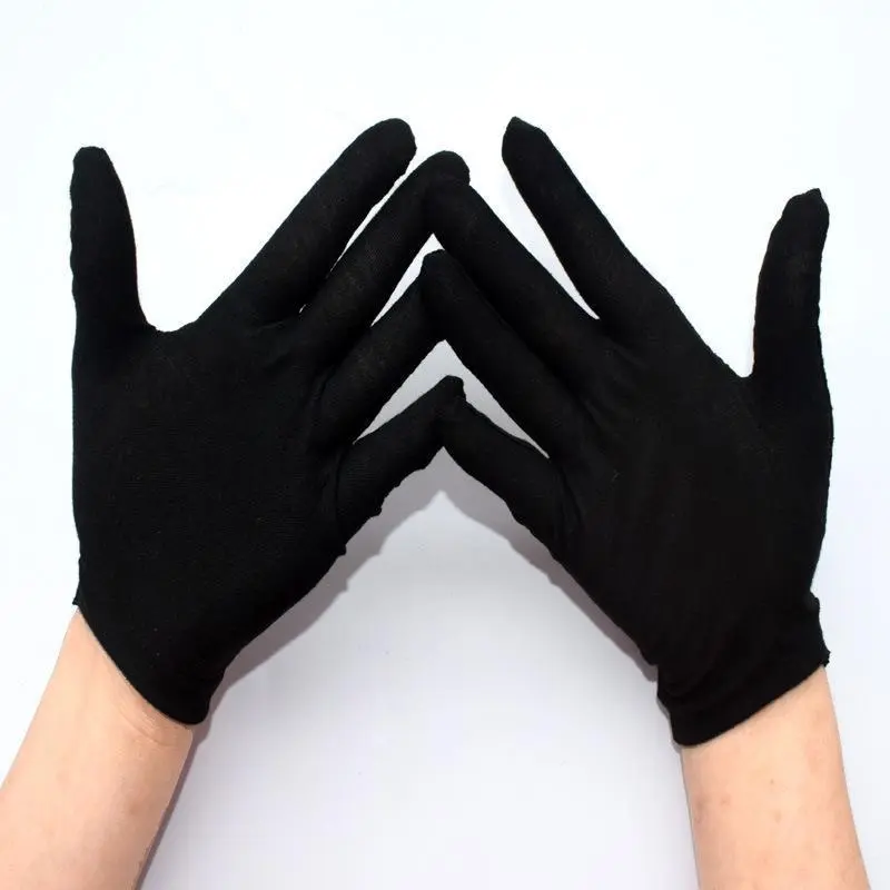 Thickened Stain-Resistant Pure Cotton Black Gloves Sports Gloves