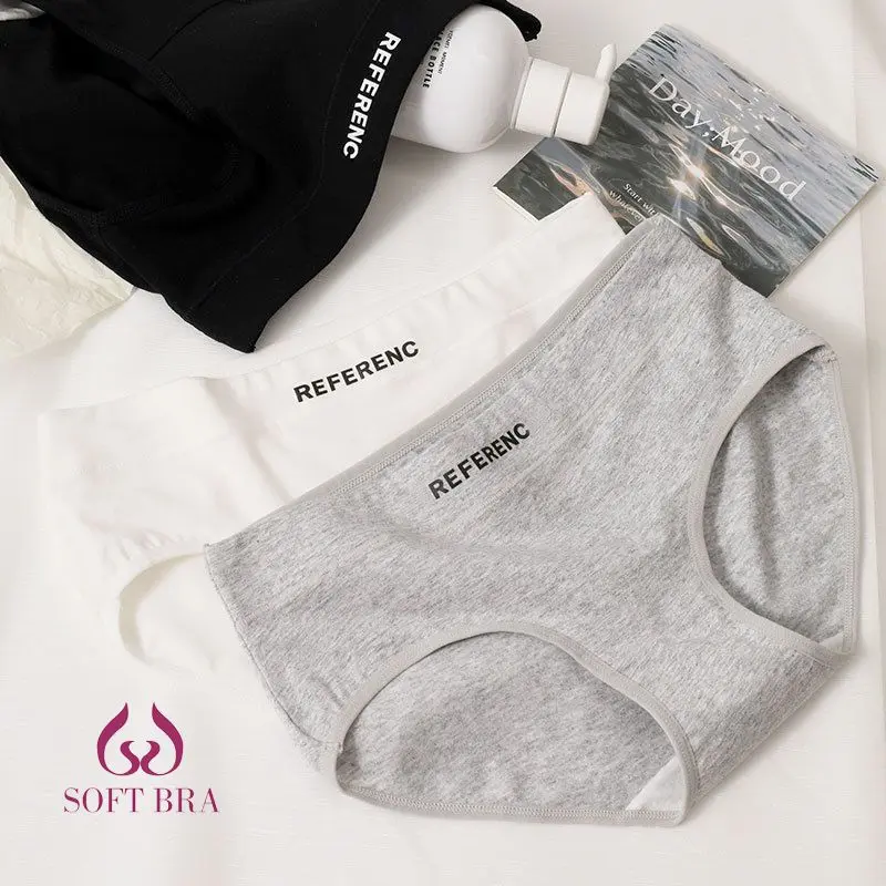 Quần Lót Nữ, Màu Trơn cạp vừa, Làm Bằng Cotton Nguyên Chất, Thoải Mái, Quần Lót Tam Giác, Thoáng Khí, Thân Thiện Với Làn Da, Đồ Lót Thân Mật