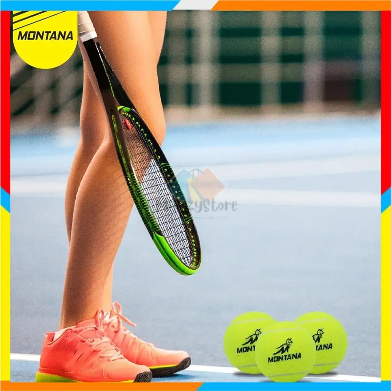 Tennis Ball / Bola Tenis / Bola Kasti hijau 1Pack /  3Pcs Raket Outdoor 5