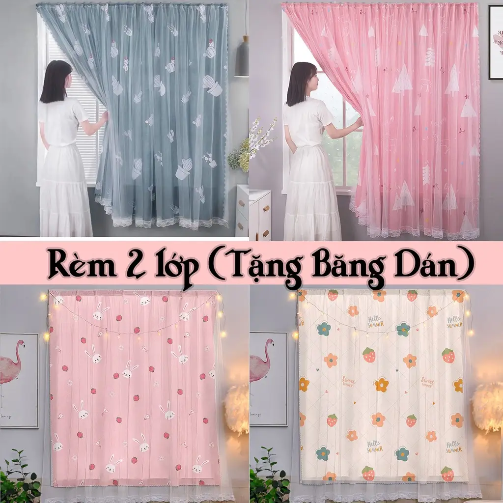 Rèm cửa sổ tiện lợi kèm đầy đủ phụ kiện, rèm cửa sổ dán tường chống nắng trang trí nhà cửa siêu đẹp