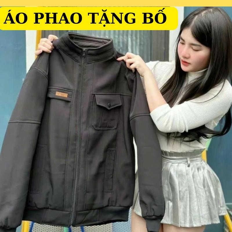 Áo Phao Tặng BỐ Áo Khoác Phao Trung Niên Lót Lông Tặng Bố Mùa Động Menswear Nam Jacket