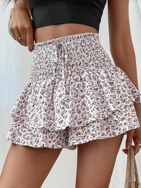 Women's Ditsy Floral Print Shorts, Elegant Fashion Casual Bohemian Shorts for Daily Outdoor Wear, Ladies Bottoms for All Seasons 2