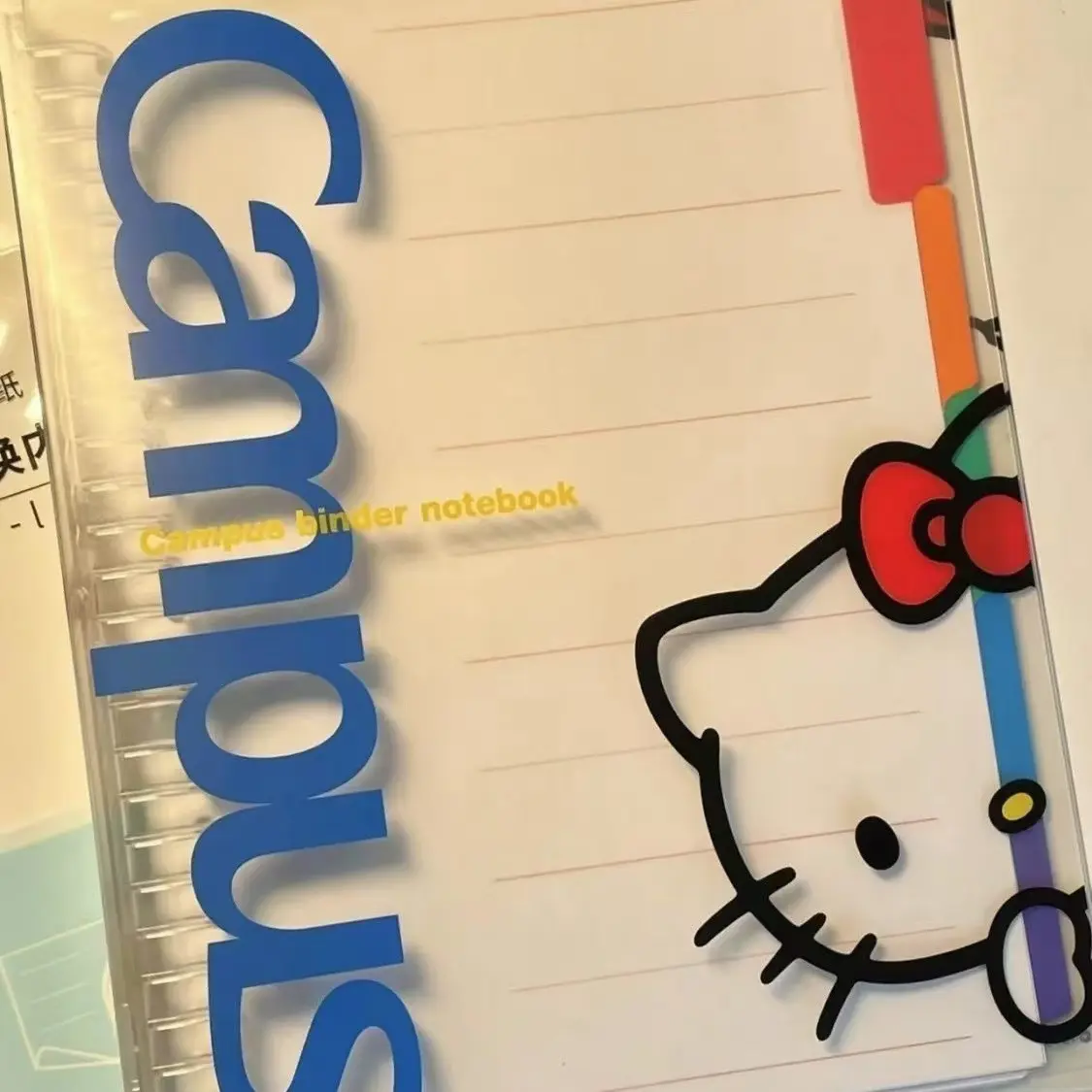 Hellokitty Notebook Japanese Cute Cartoon Good-looking B5 Waterproof Cover Notepad Loose-Leaf Journal Book Student Graduation Season Gift