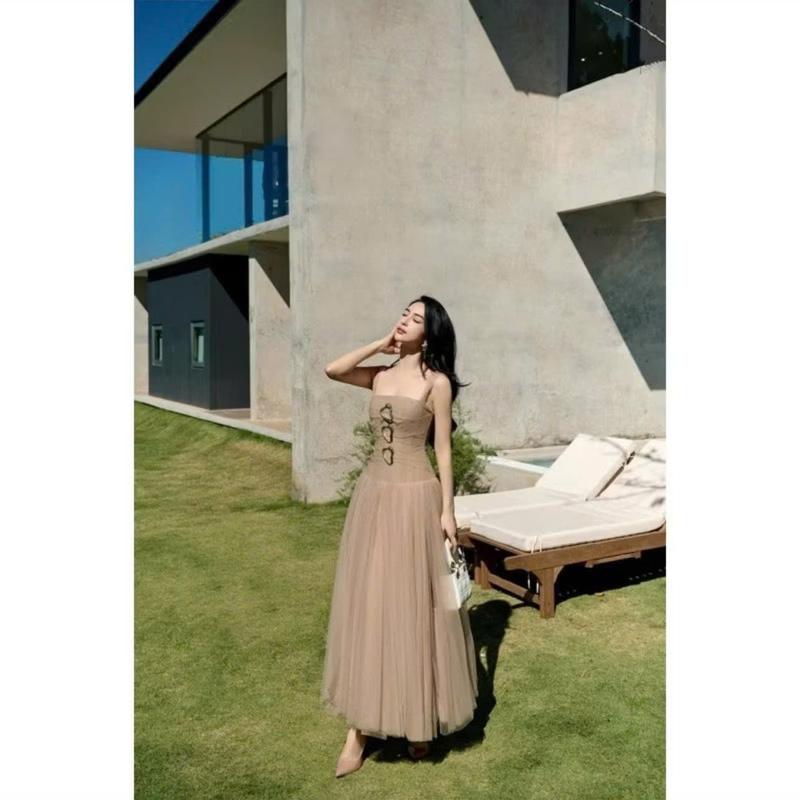 D485 ĐẦM THIẾT KẾ BIGSIZE PHỐI LƯỚI DÁNG DÀI CÔNG CHÚA (TÁO ĐỎ BIGSIZE 55-90KG) 0