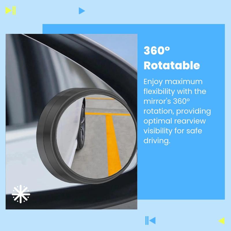 Car Rearview Mirror, Round Car Rear View Mirror, 360° Rotatable Car Rear View Mirror, Car Exterior Accessories, Automotive, Vehicle 1