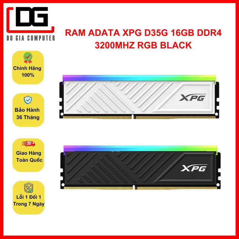RAM ADATA XPG D35G DDR4 3200Mhz 16GB (BLACK/WHITE), BẢO HÀNH 36 THÁNG