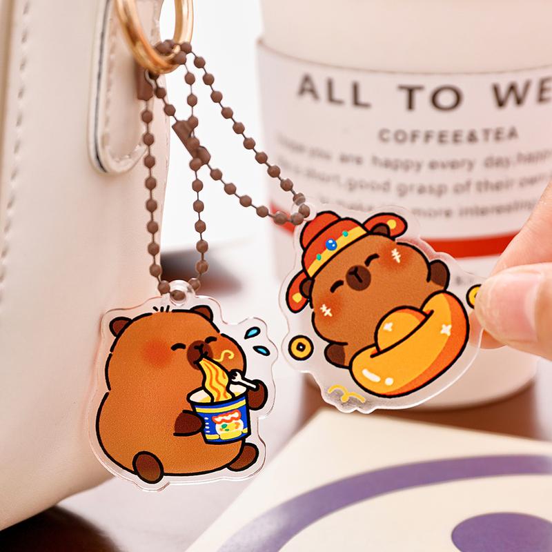 Product Introduction of Mặt Dây Chuyền Móc Chìa Khóa Capybara, Phong Cách Hoạt Hình, Cô Gái Trẻ Dễ Thương, Móc Chìa Khóa Acrylic, Đồ Trang Trí Túi Bala Kaki 1