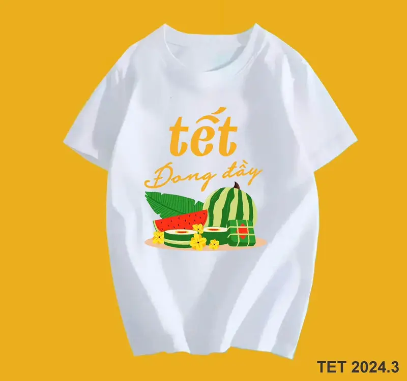 Áo thun in hình tết 2024, áo gia đình, nhóm tết 2024 Top Cotton Nữ Women 2
