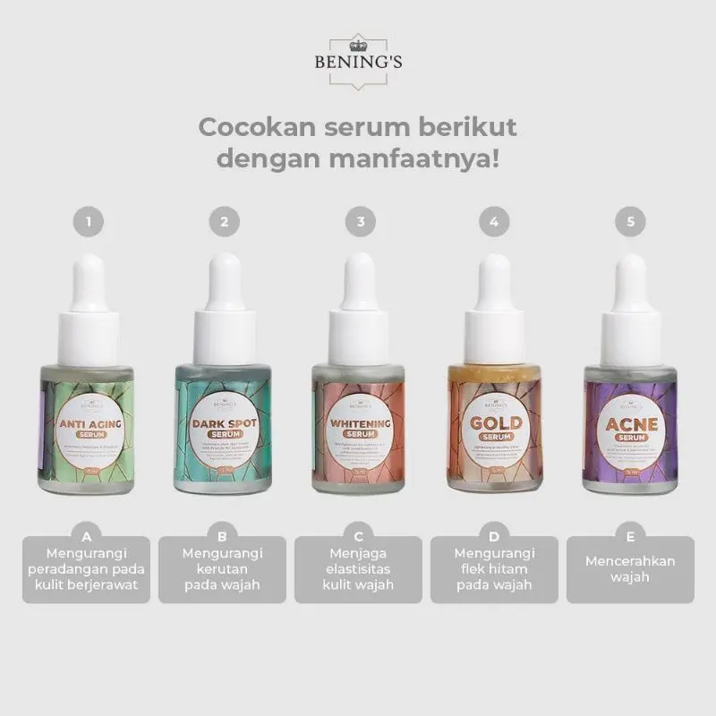 (Cuci Gudang Exp 25)benings serum - acne/whitening/gold/darkspot/antiaging Facial Wajah Bening'S Mencerahkan 0