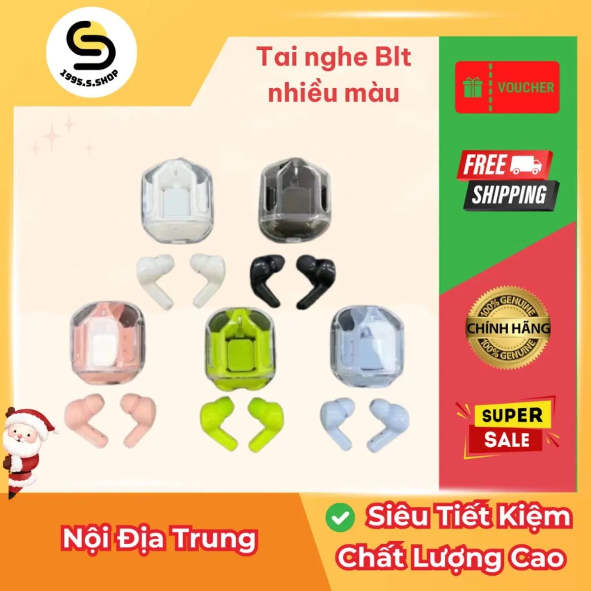 Tai nghe Blutouch Trong Suốt Giá Rẻ - Tai Nghe Không Dây Giá Rẻ Đa Dạng Màu Sắc
