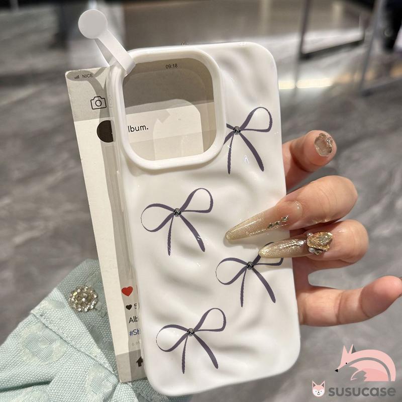 Case HP Untuk Samsung A06 A12 A13 A15 A14 A16 A10s A03Core A03s A04E A04 A05 A05s A11 A20 A30 A50 A30s A50s Minimalis Mutiara Pita Gelombang Bergelombang Berkilau Soft Cover