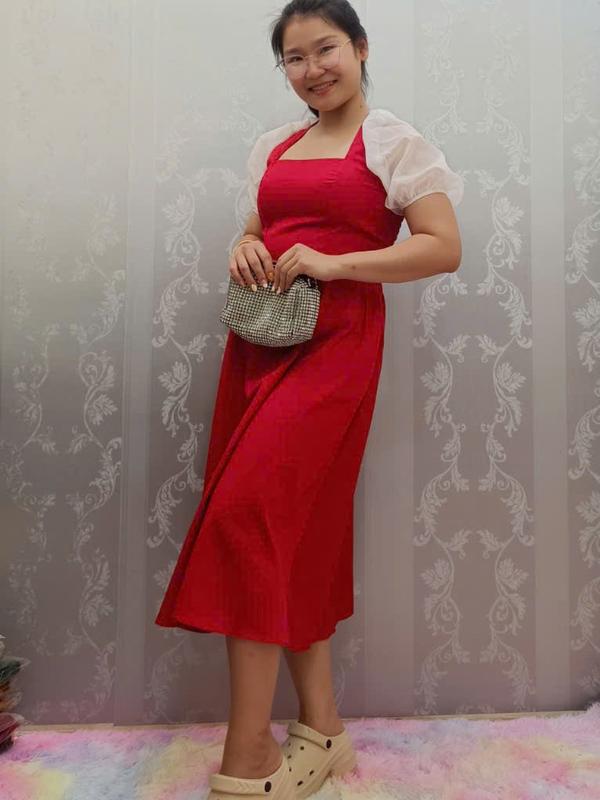 Đầm Bigsize Thời Trang Nữ Thiết Kế có  Ngắn Cao Cấp size 50-95kg Màu Trắng Dress Women váy tiệc 2