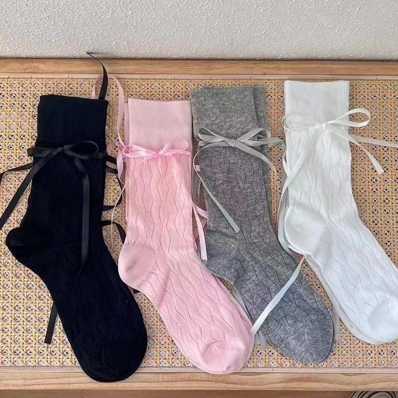 Tất vớ Lolita nữ sinh đính nớ tự buộc chất liệu cotton mỏng phù hợp mùa hè TN200 2