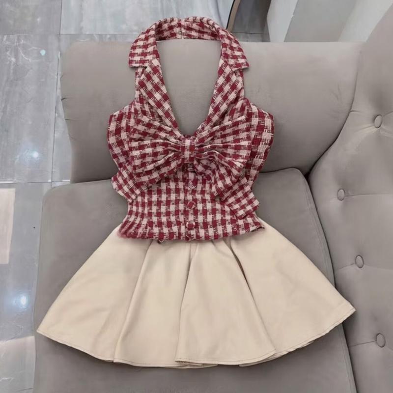 Bộ áo yếm bé gái chân váy áo dạ mềm có lót quần cho mẹ và bé 3,4,5,6,7,8,9,10,12,13,14,15 tuổi