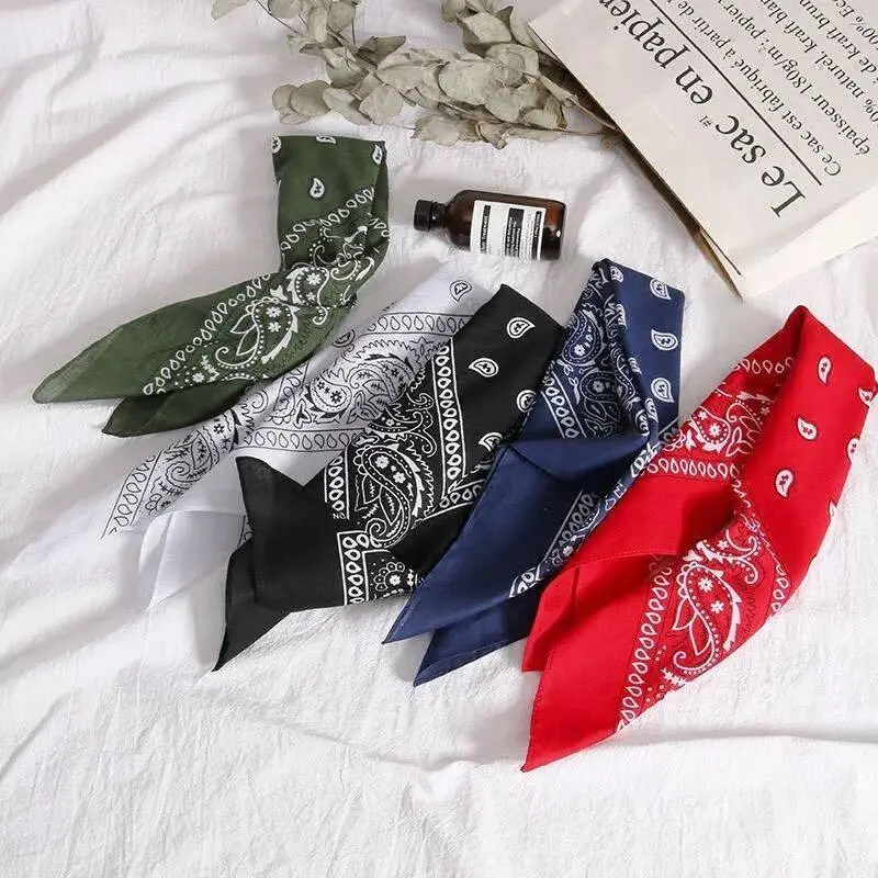 Khăn Quàng Cổ Vuông Paisley, Dành Cho Nam Và Nữ, Phong Cách Hip Hop, Thích Hợp Cho Thể Thao, Đường Phố Và Phong Cách Hipster, Dây Buộc Tóc, Ins Quần, Phụ Kiện Đội Đầu Treo