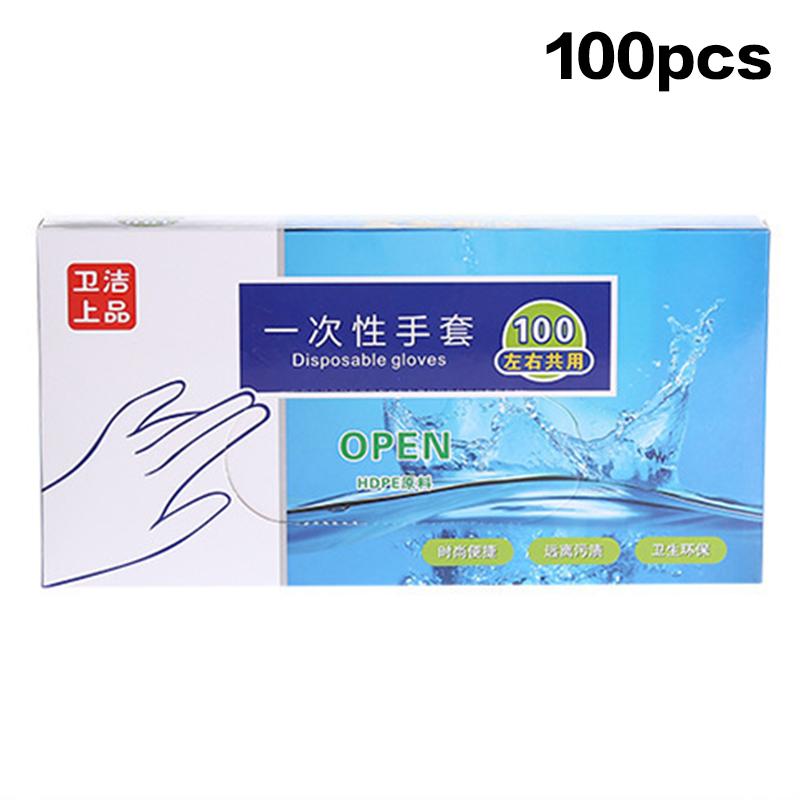 Product Introduction of 100/200pcs Latex Free Gloves PE Disposable Gloves Transparent Non-Slip Acid Work Safety Food Grade Household Cleaning Gloves 25