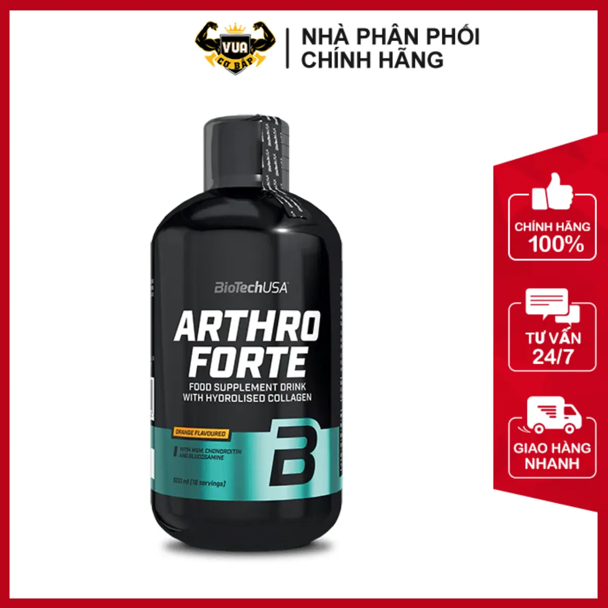 Nước Uống Arthro Forte Liquid BioTechUSA – Chai 500ml (T12/2025)