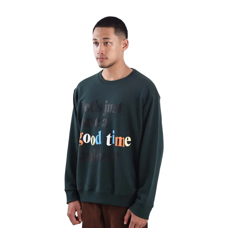 LEAF Bold Type Green Crewneck 1