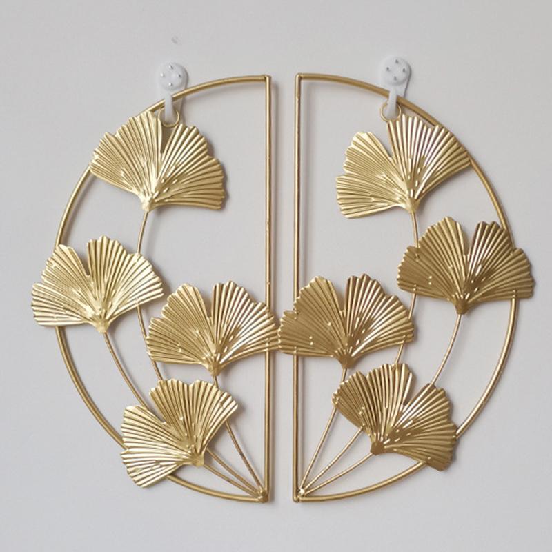 Product Introduction of 1PC Metal Gold Leaf Wall Hanging Decorative Pendant Iron Art Craft Living Room Bedroom Wall Background Home Decoration Hangable Ornaments 24