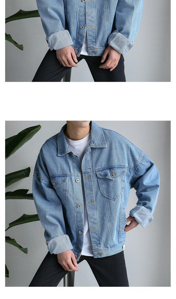 Product Introduction of Áo Khoác Denim, Trang Phục Bảo Hộ Lao Động Mùa Xuân, Dành Cho Nam Giới, Phong Cách Hàn Quốc, Hợp Xu hướng, Dáng Rộng Vừa Vặn, Thích Hợp Cho Mùa Xuân Và Mùa Thu, Ngoại Cỡ, Ins Hợp Xu hướng, Áo Mặc Trên 14