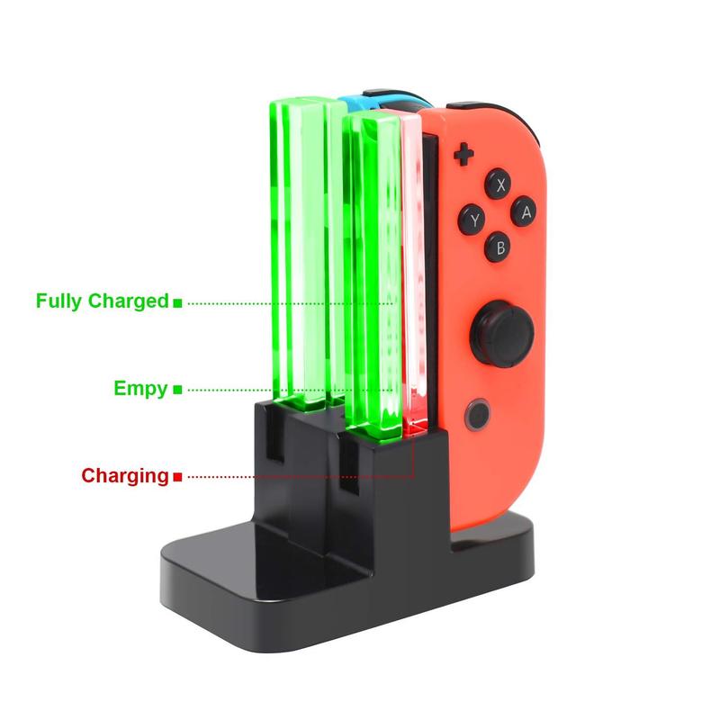 Gaming Controller Charger For Switch & OLED Model, 1 Box Charging Station For Pro Controller With LED Charger Indicator & Type C Charging Cable, Gaming Console Accessories 3
