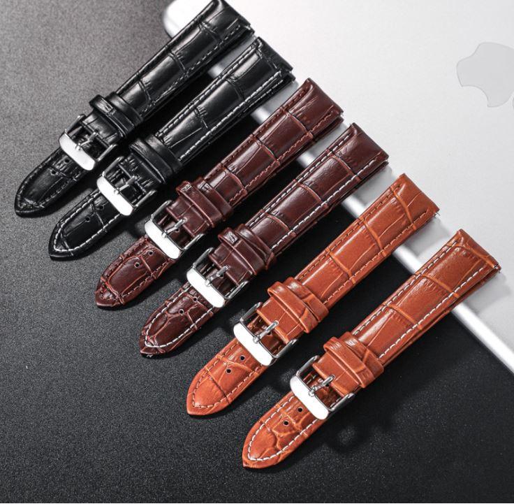 Dây đồng hồ da bò 18mm 20mm 22mm cho casio orient tissot seiko dw citizen và các loại đồng hồ khác
