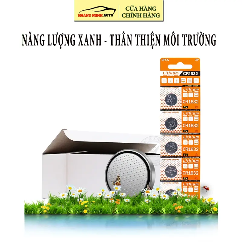 {0522}     Pin Cúc Áo Lithium CR1632 3V 120mAh: Cảm Biến Áp Suất Lốp TPMS, Remote điều khiển, khóa chống trộm, đồng hồ điện tử ...