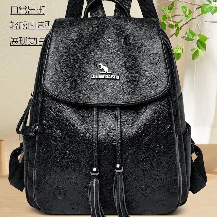 Ba Lô Da Mềm, Không Thấm Nước, Dành Cho Nữ, Hàng Mới Về, Ba Lô Dễ Phối Đồ Túi Du Lịch Đi Chơi Hợp Xu hướng Túi Sinh Viên Đại Học, Năm 2025