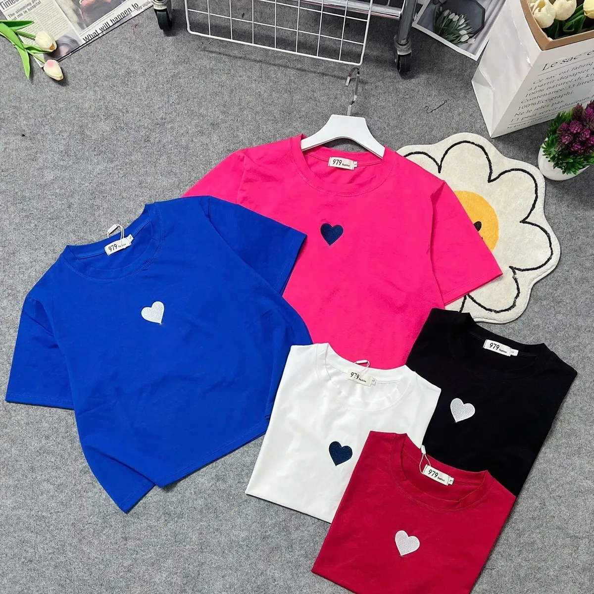 Mã A03 - ÁO THUN THÁI  CROPTOP FORM  RỘNG FREE SIZE (50-70kg )HÌNH THÊU  Top Nữ Cổ Tròn Cotton Women