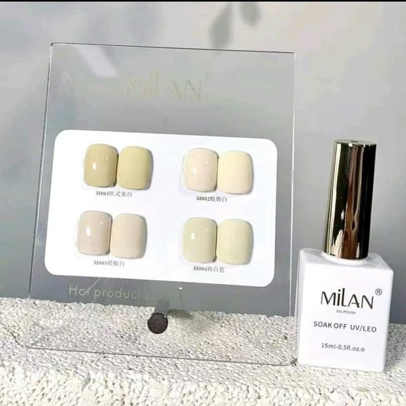  Set sơn gel Trắng 4 chai Milan  tặng kèm bảng màu  