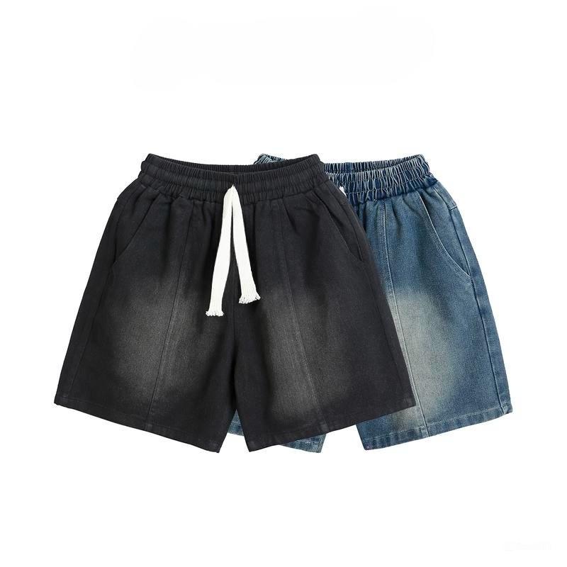 Quần short jeans nam nữ SANVADIO quần đùi co giãn thể thao whash màu cạp chun co dãn thoải mái 2 màu xanh đen Menswear QS660 .