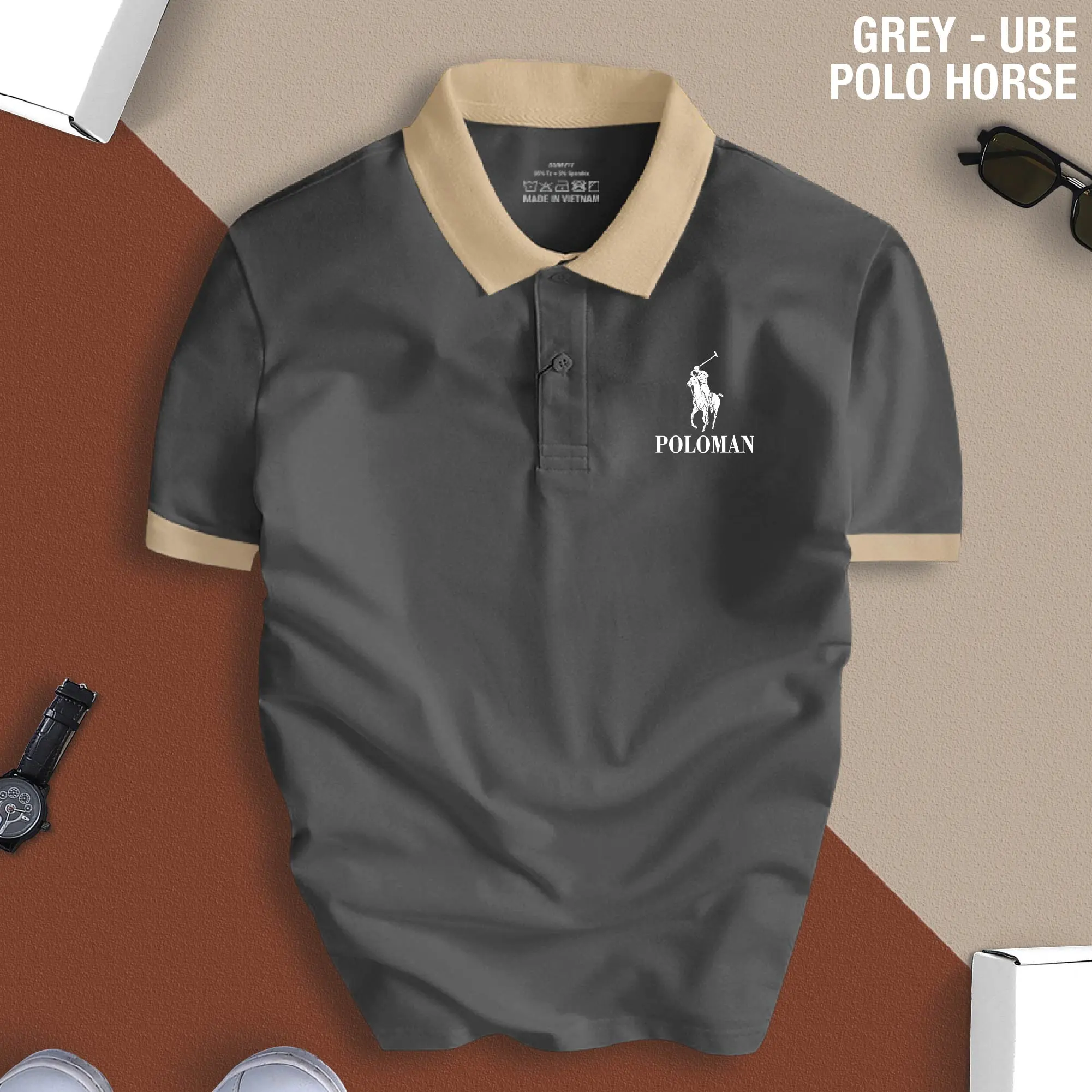 Áo Polo Nam POLO HORSE thiết kế sang trọng chất vải CVC kháng khuẩn, chống nhăn, thoáng mát Menswear Top Có Cổ