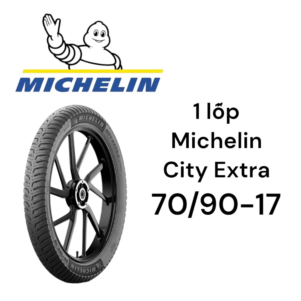 Lốp Michelin 70/90-17 city Extra xe số Exciter, Winner, Satria, Raider, Sonic, Wave, Dream, Sirius, Jupiter Phụ Tùng