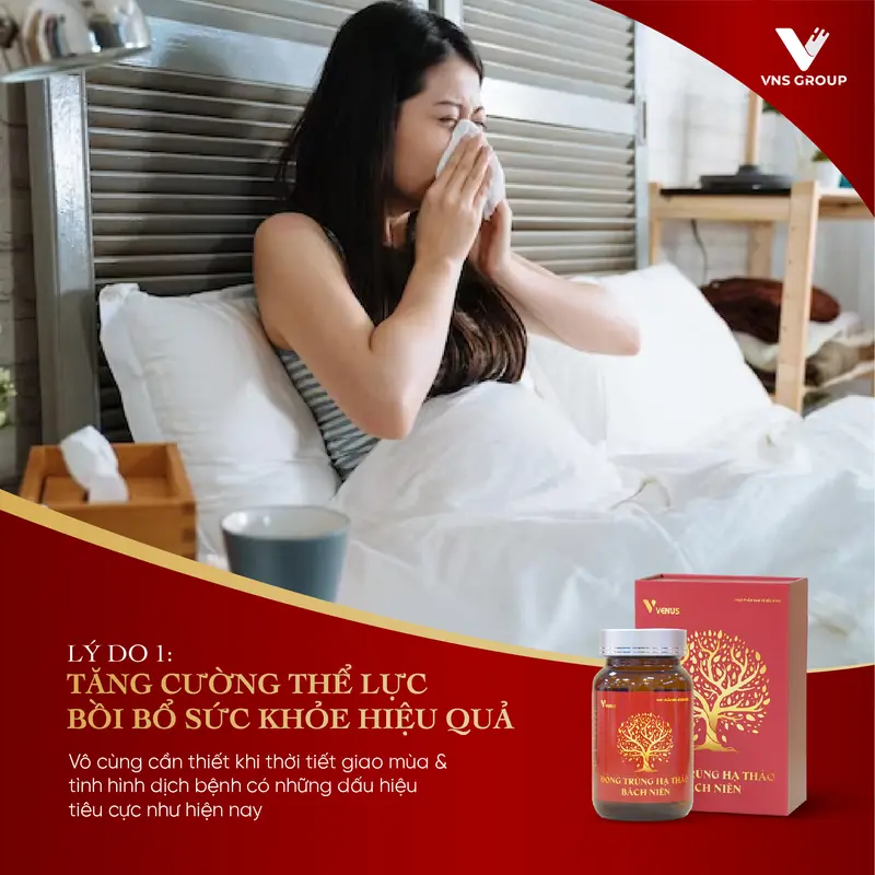 Thực phẩm hỗ trợ bảo vệ sức khỏe Đông trùng hạ thảo bách niên (Hộp 01 lọ 60v) 3
