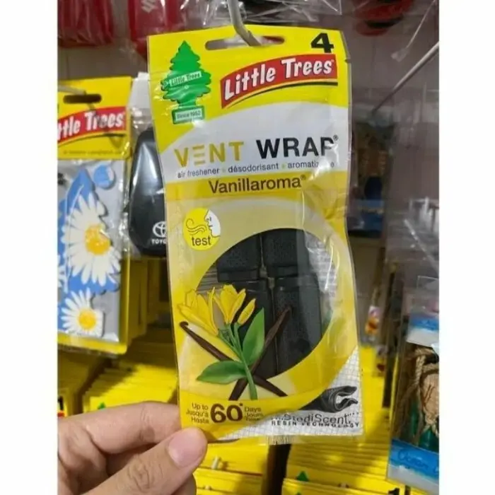 Parfum Mobil Little Trees Vent Wrap 4 Pcs Original Cepit Kisi Kisi AC Pengharum Pewangi Mobil Vanilla Black Ice New Car 1